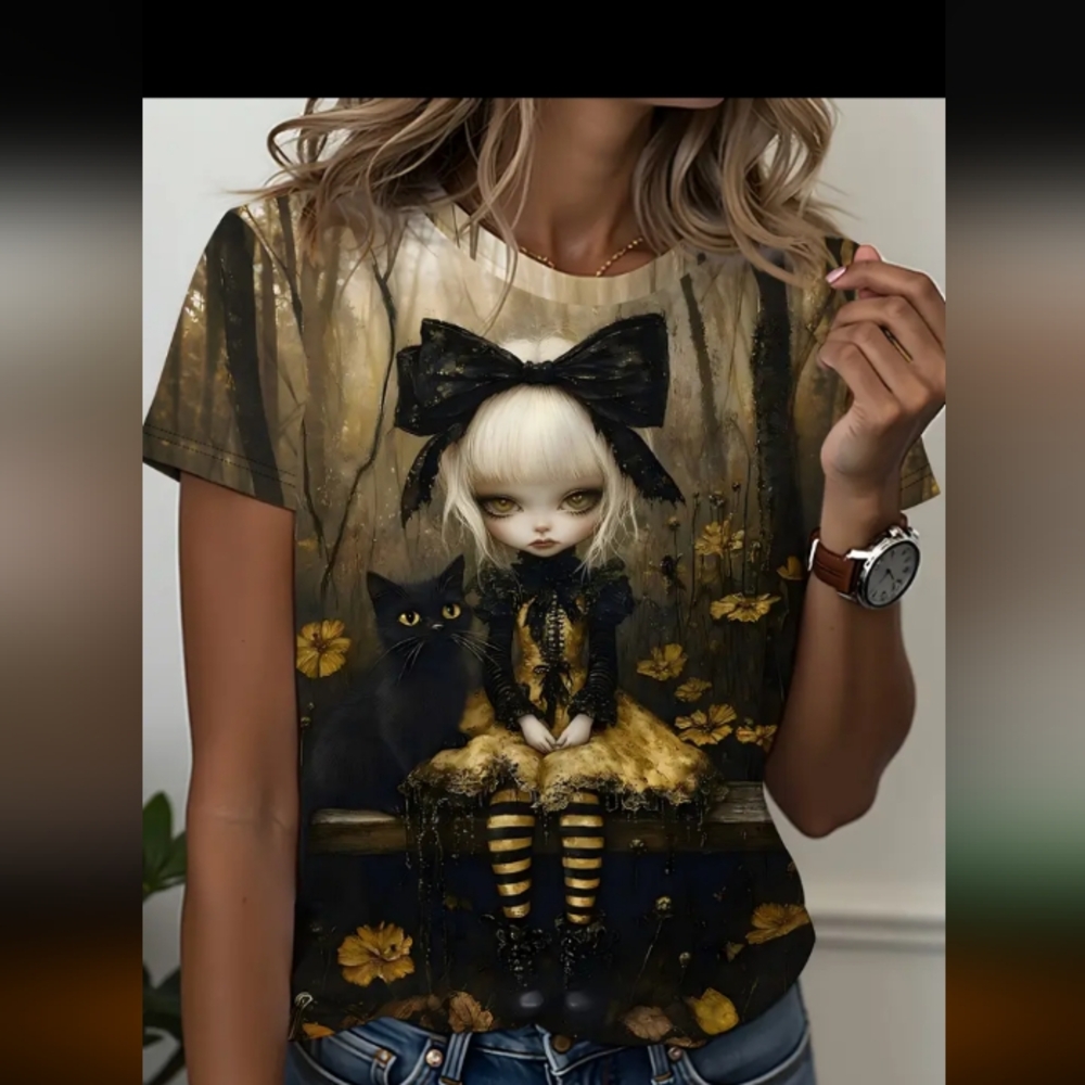Black Cat 🐈‍⬛ Gothic Graphic Tee